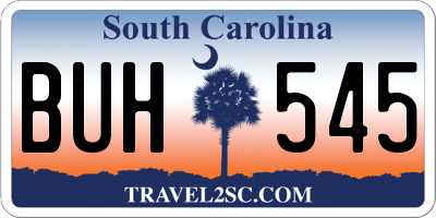 SC license plate BUH545