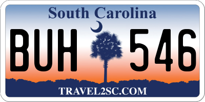 SC license plate BUH546