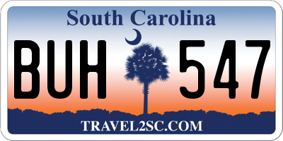 SC license plate BUH547
