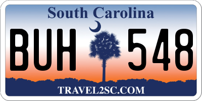 SC license plate BUH548
