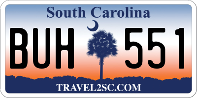 SC license plate BUH551