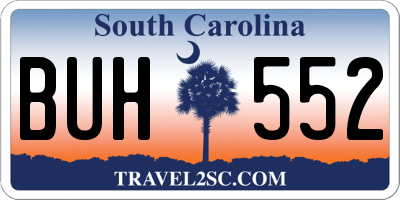 SC license plate BUH552