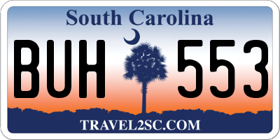 SC license plate BUH553