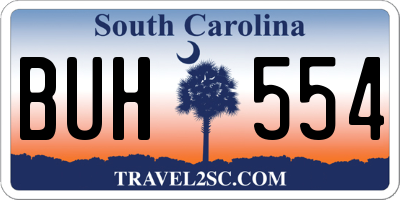 SC license plate BUH554