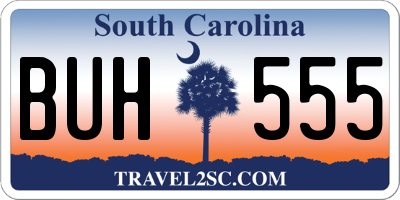 SC license plate BUH555