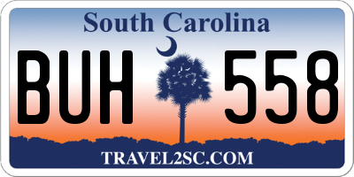 SC license plate BUH558