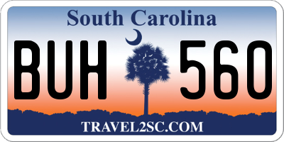 SC license plate BUH560