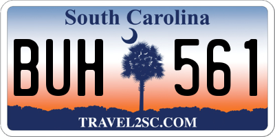 SC license plate BUH561