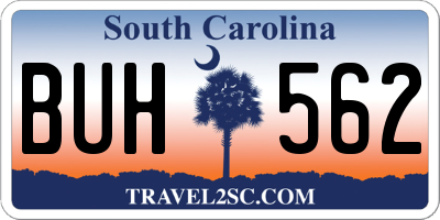 SC license plate BUH562