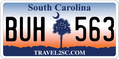 SC license plate BUH563