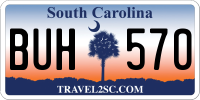 SC license plate BUH570