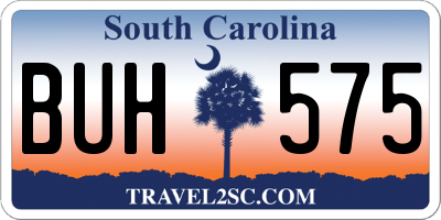 SC license plate BUH575