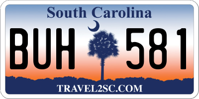 SC license plate BUH581