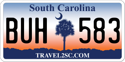 SC license plate BUH583