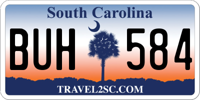 SC license plate BUH584