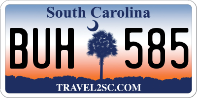 SC license plate BUH585