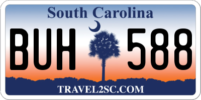SC license plate BUH588