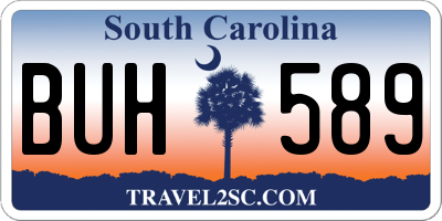 SC license plate BUH589