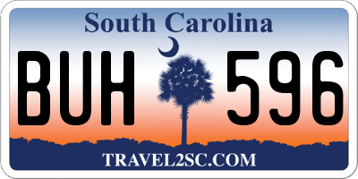 SC license plate BUH596