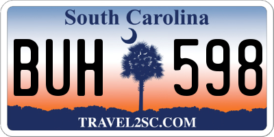 SC license plate BUH598
