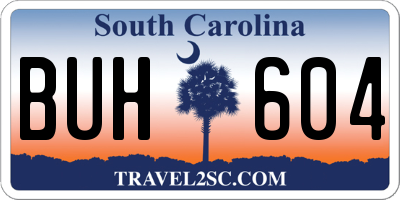SC license plate BUH604