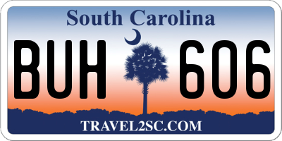 SC license plate BUH606