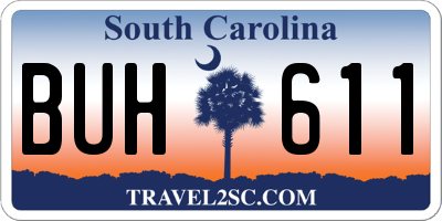 SC license plate BUH611
