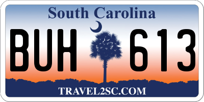 SC license plate BUH613