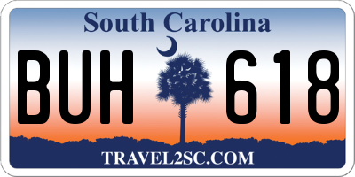 SC license plate BUH618
