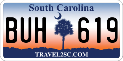 SC license plate BUH619