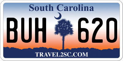 SC license plate BUH620