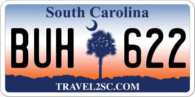 SC license plate BUH622