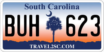 SC license plate BUH623