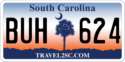 SC license plate BUH624