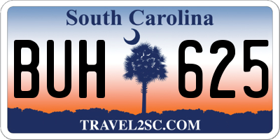 SC license plate BUH625
