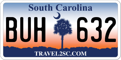 SC license plate BUH632