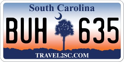 SC license plate BUH635