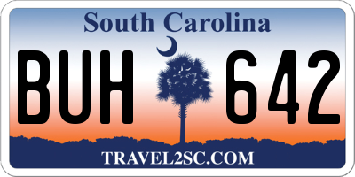 SC license plate BUH642