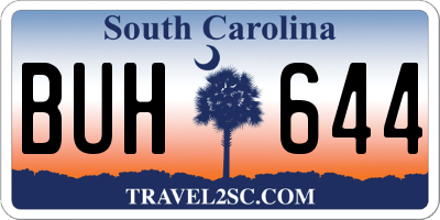 SC license plate BUH644