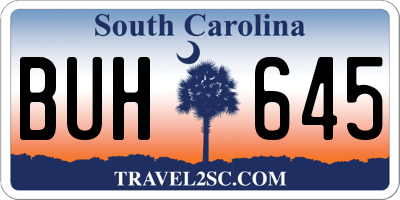 SC license plate BUH645