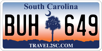 SC license plate BUH649
