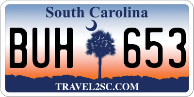 SC license plate BUH653