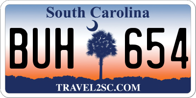 SC license plate BUH654