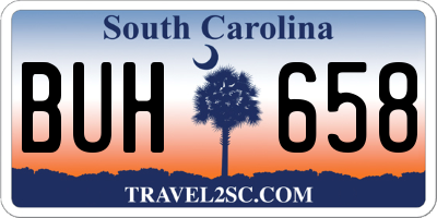 SC license plate BUH658