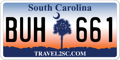 SC license plate BUH661