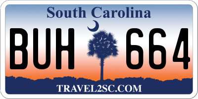 SC license plate BUH664
