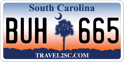 SC license plate BUH665