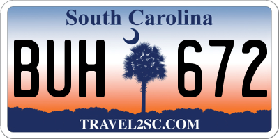 SC license plate BUH672