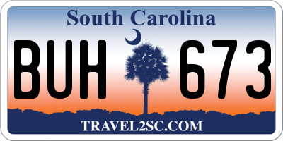 SC license plate BUH673