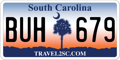 SC license plate BUH679
